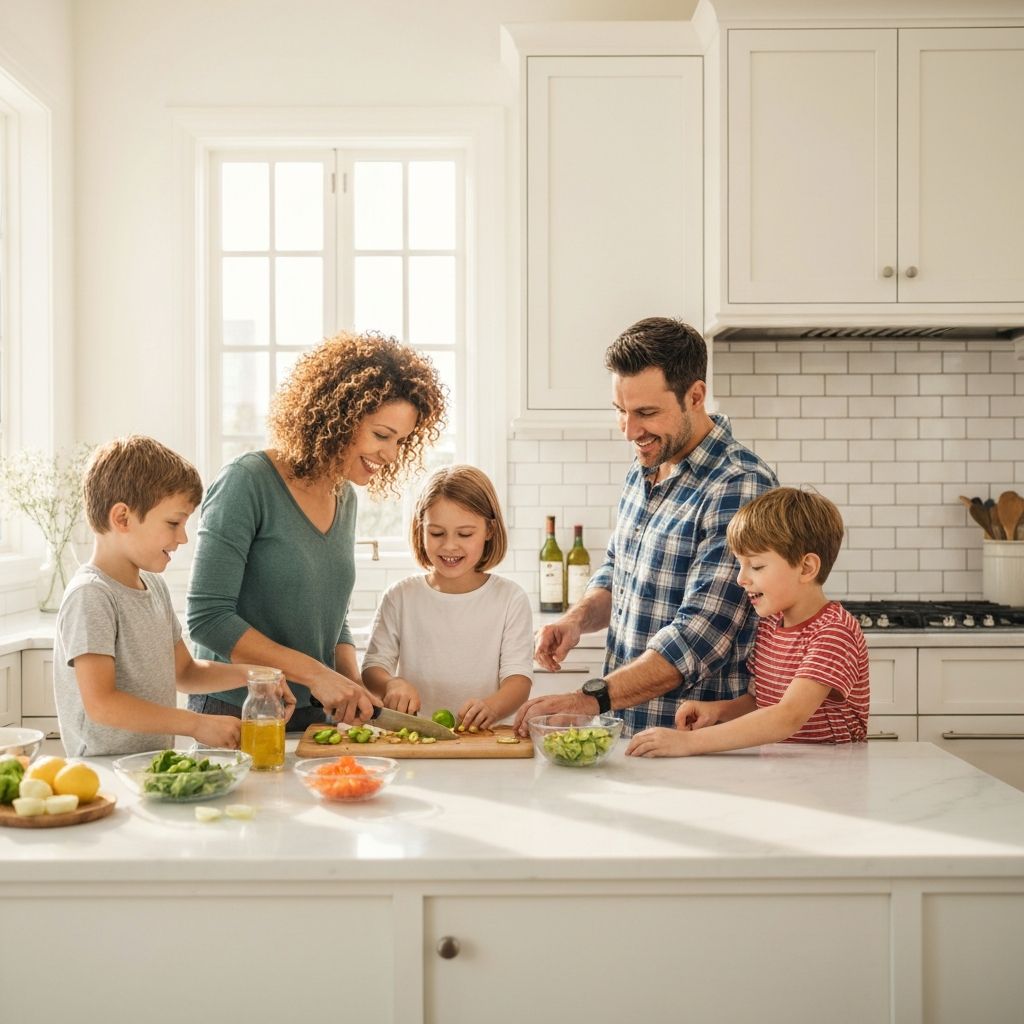 Ayesha Curry cooking with family using Ayesha Curry Home Collection cookware